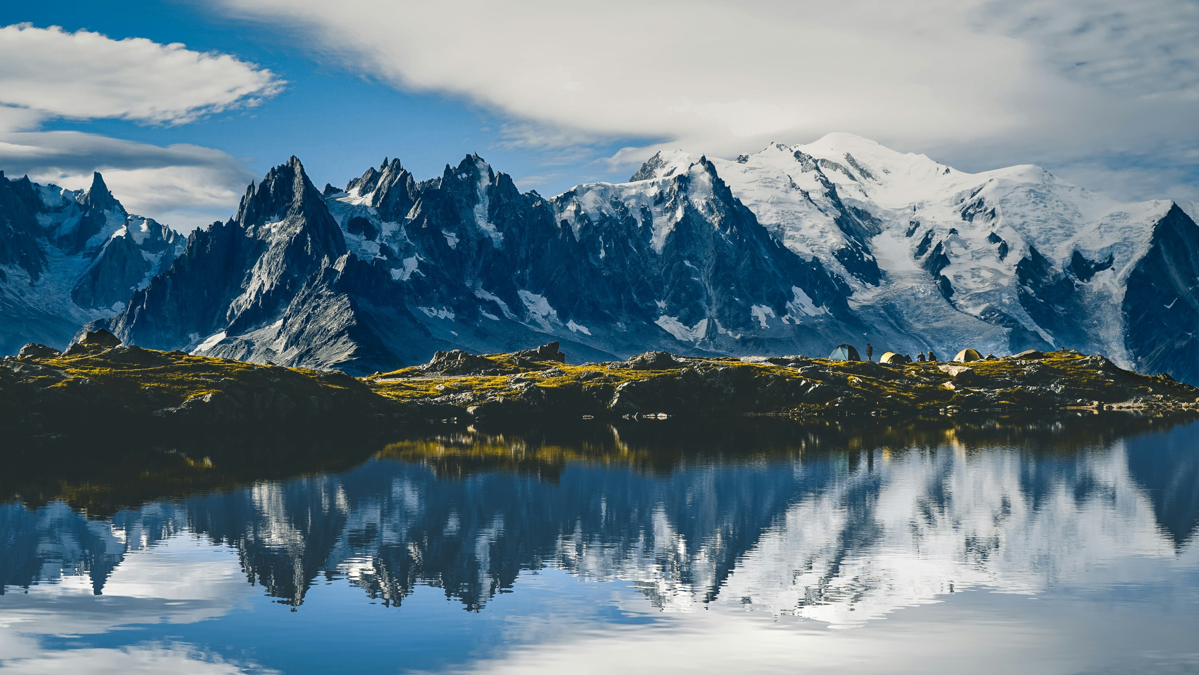 High mountain terrain in the Mont Blanc massif