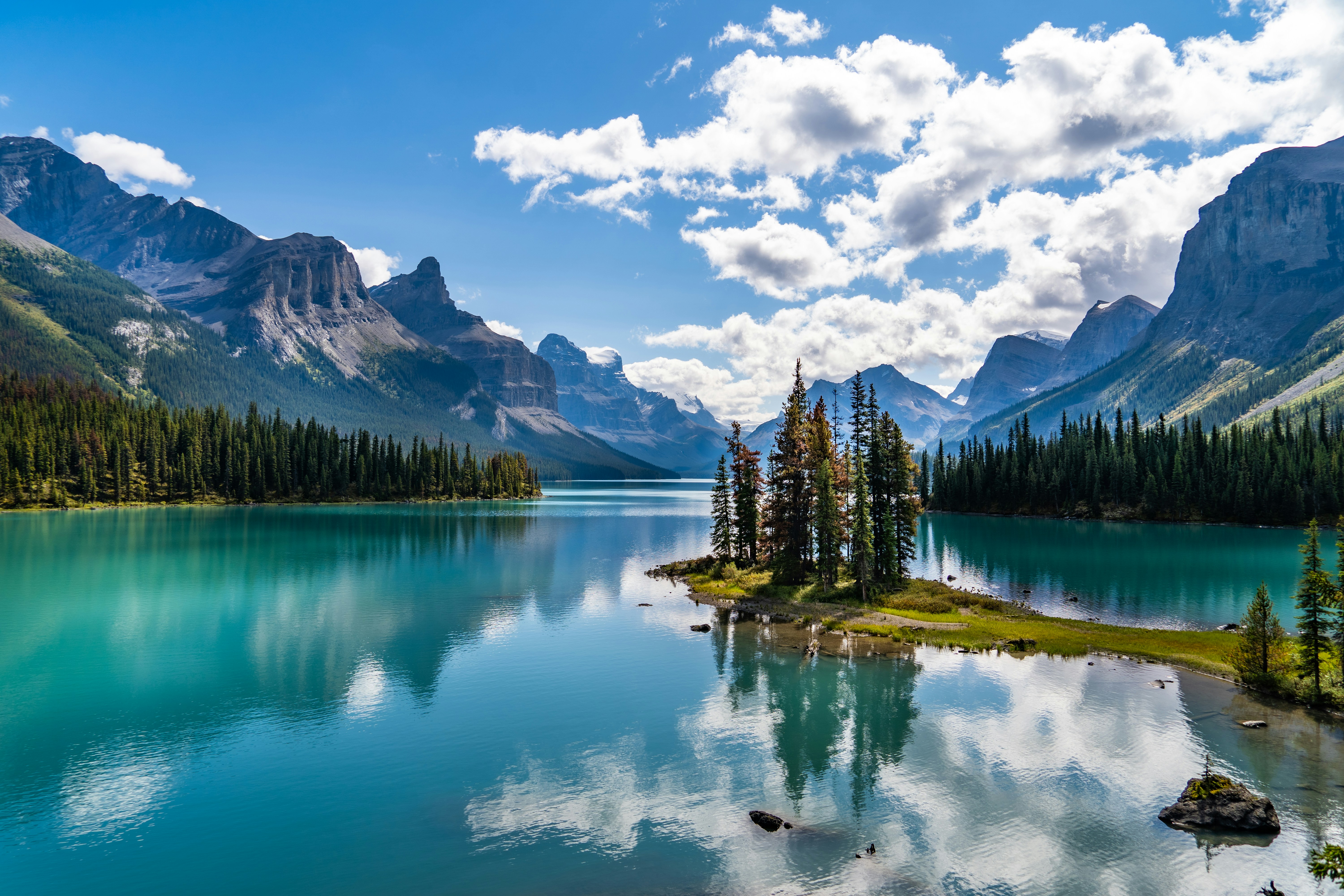A landscape view of Canadian Rockies.